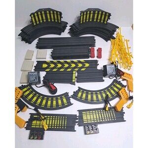 70+ Piece Lot Set TYCO Slot Car Racing Tracks Curve Straight Controllers Power
